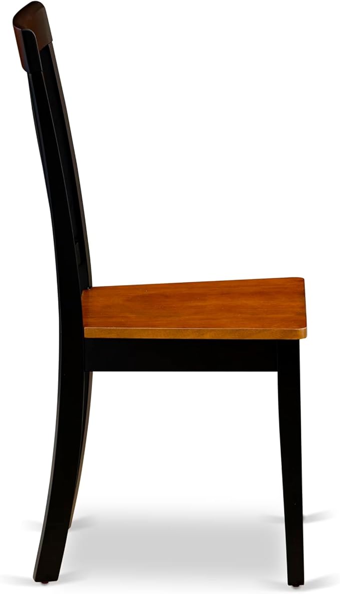 East West Furniture HLAN5-BCH-W 5 Piece Dining Table Set for 4 Includes a Round Kitchen Table with Pedestal and 4 Dining Room Chairs, 42x42 Inch, Black & Cherry