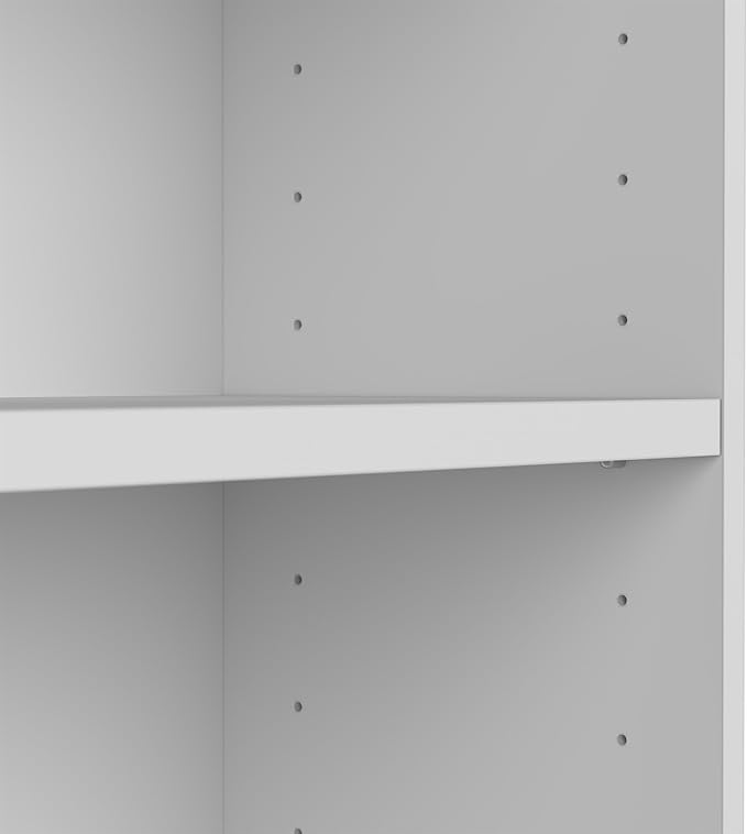 Bush Furniture Universal 15W Tall Corner Bookshelf in White, 6 Shelf Narrow Bookcase for Home Office Storage or Living Room Organization