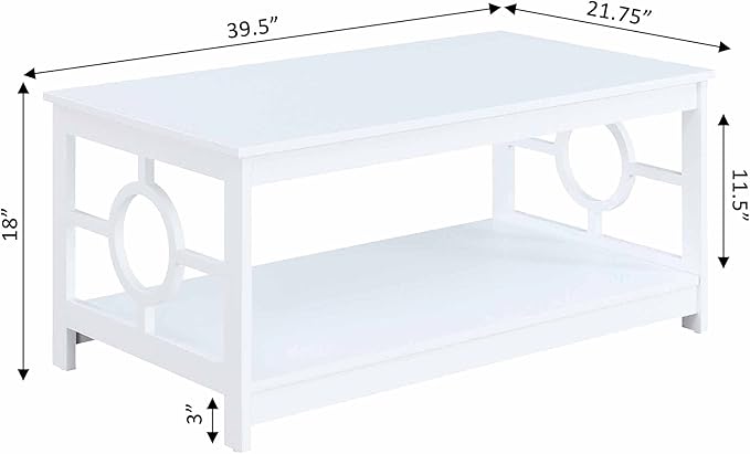 Convenience Concepts Ring Coffee Table, White
