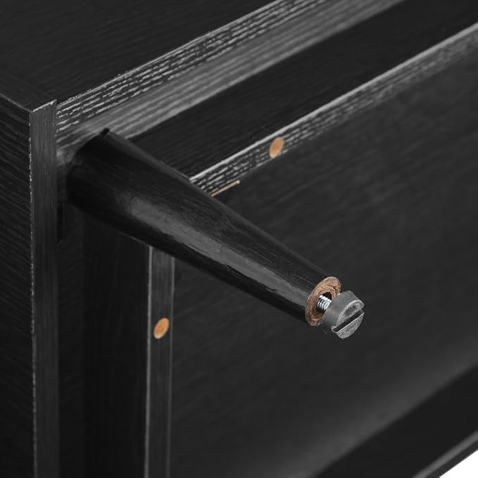 Crosley Furniture Liam Turntable Record Player Stand with Storage for Vinyl Records, Mid Century Modern, Black