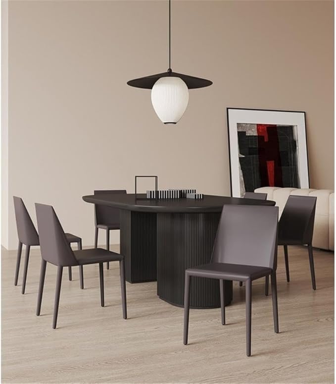Manhattan Comfort Paris Grey Saddle Leather Dining Chair (Set of 4), Grey