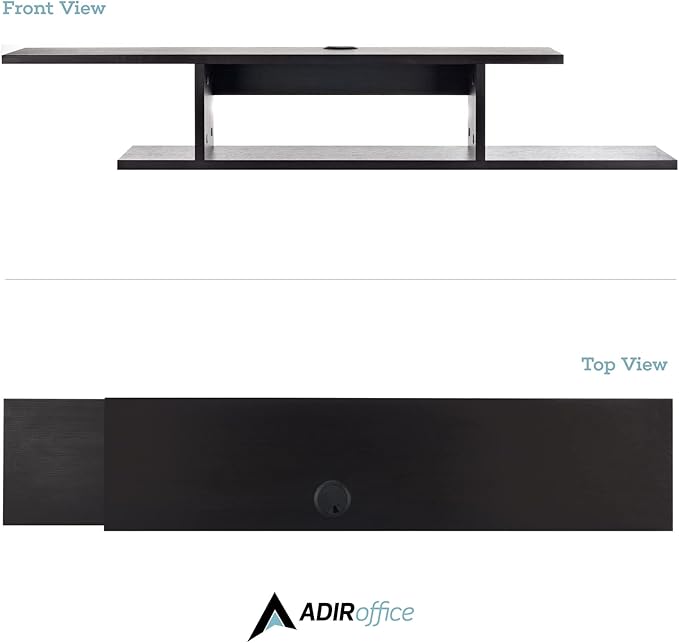Floating TV Stand, Wall Mounted Floating Media Shelf Organizer Entertainment Center Console for Home and Office, Storage for Accessories Wifi Router Remote Control DVD Player and More (Black)