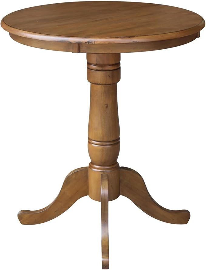 Whitewood Industries International Concepts Round Top Pedestal Table, Pecan