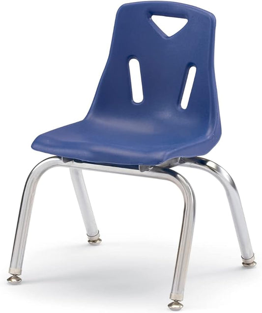Jonti-Craft Berries 8142JC1003 Stacking Chair with Chrome-Plated Legs, 12" Height, Blue