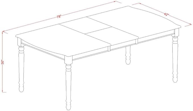 East West Furniture DOPL5-WHI-W 5 Piece Dining Room Furniture Set Includes a Rectangle Kitchen Table with Butterfly Leaf and 4 Dining Chairs, 42x78 Inch, Buttermilk & Cherry