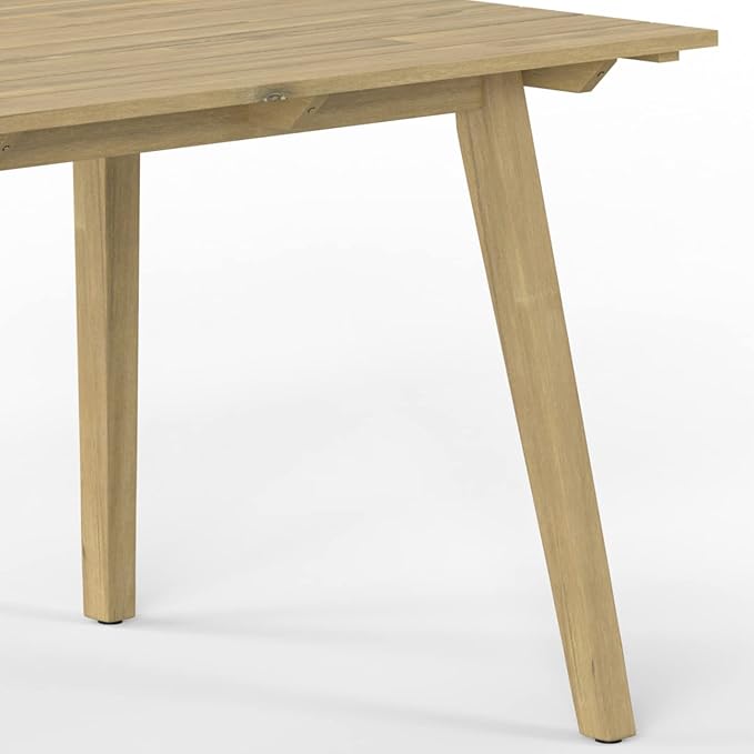 SIMPLIHOME Kona SOLID ACACIA WOOD 65 inch Wide Rectangle Contemporary Outdoor Dining Table in Light Teak for the Dining Room