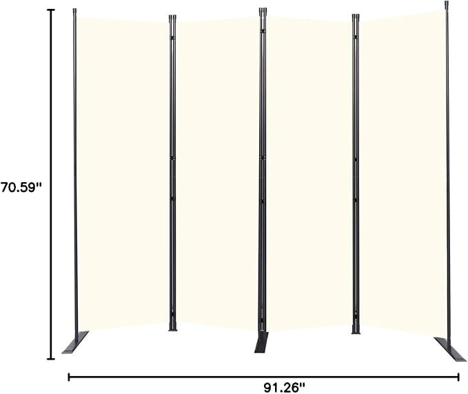 Room Divider 6FT Portable Room Dividers and Folding Privacy Screens, 88'' W Fabric Divider for Room Separation, 4 Panel Partition Room Dividers Freestanding Wall Divider Screen for Dorm Studio Office