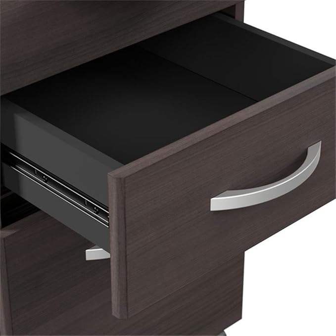 Bush Business Furniture Arrive 3 Drawer Mobile File Cabinet - Assembled in Storm Gray, Rolling Document Storage for Reception Area or Professional Office