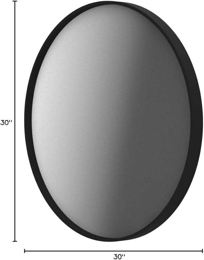TokeShimi Black Round Mirror 30 Inch Black Circle Wall Mirror Non-Rusting Aluminum Alloy Brushed Matte Metal Frame Round Bathroom Mirror for Modern Minimalist Home Decor