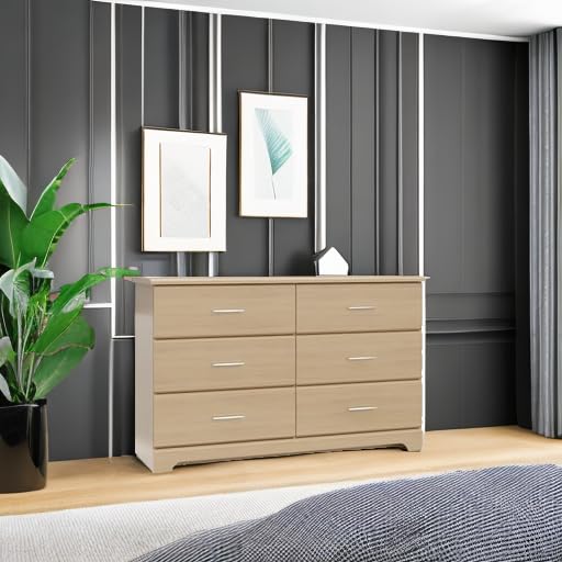 Storkcraft Brookside 6-Drawer Dresser (Driftwood) – GREENGUARD Gold Certified, Nursery & Kids Storage, Nursery Essentials, Kids Room Storage, Durable Bedroom Dresser