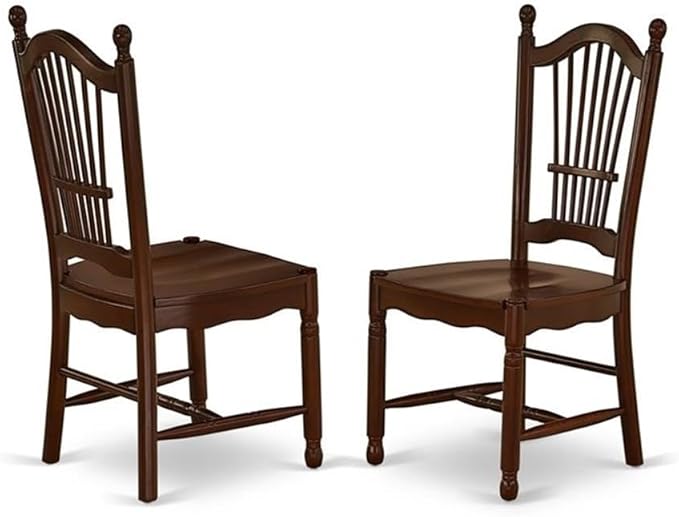 East West Furniture DODO5-MAH-W 5 Piece Kitchen Table & Chairs Set Includes a Rectangle Dining Table with Butterfly Leaf and 4 Dining Room Chairs, 42x78 Inch, Mahogany
