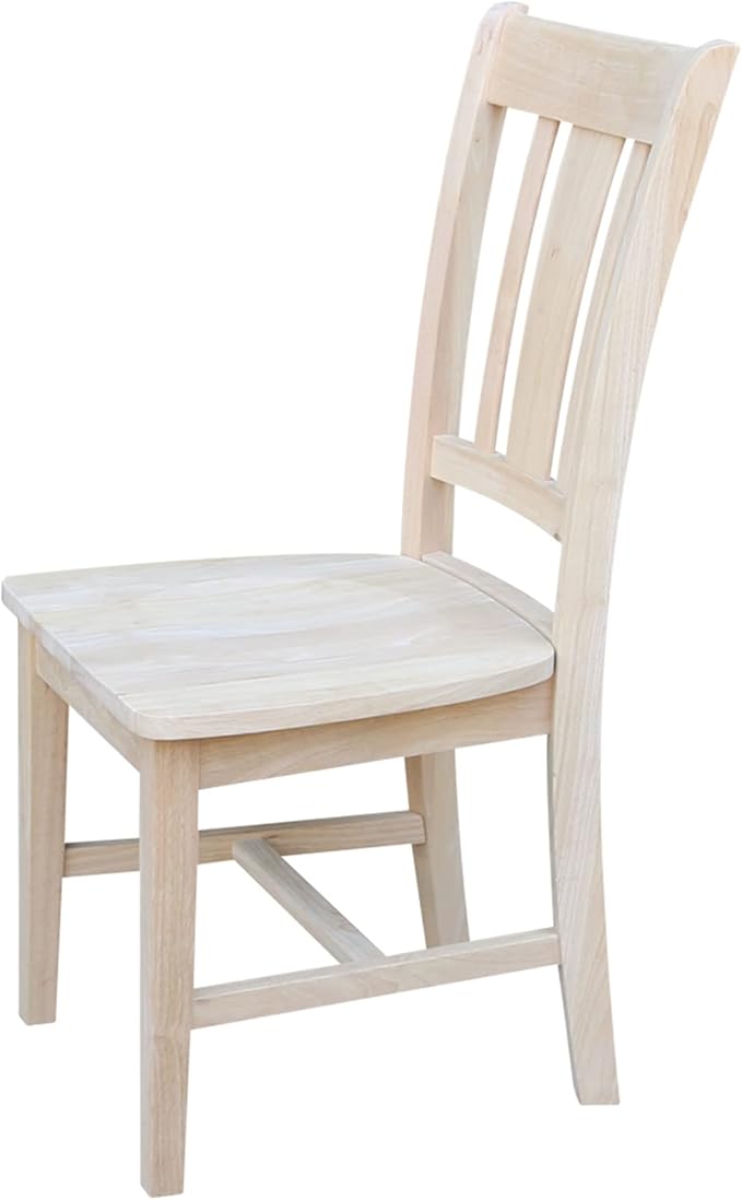 Set of Two San Remo Slat Back Dining Chairs, Unfinished