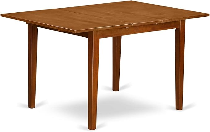 East West Furniture MLPL7-SBR-C 7 Piece Dining Room Furniture Set Consist of a Rectangle Kitchen Table with Butterfly Leaf and 6 Linen Fabric Upholstered Chairs, 36x54 Inch, Saddle Brown
