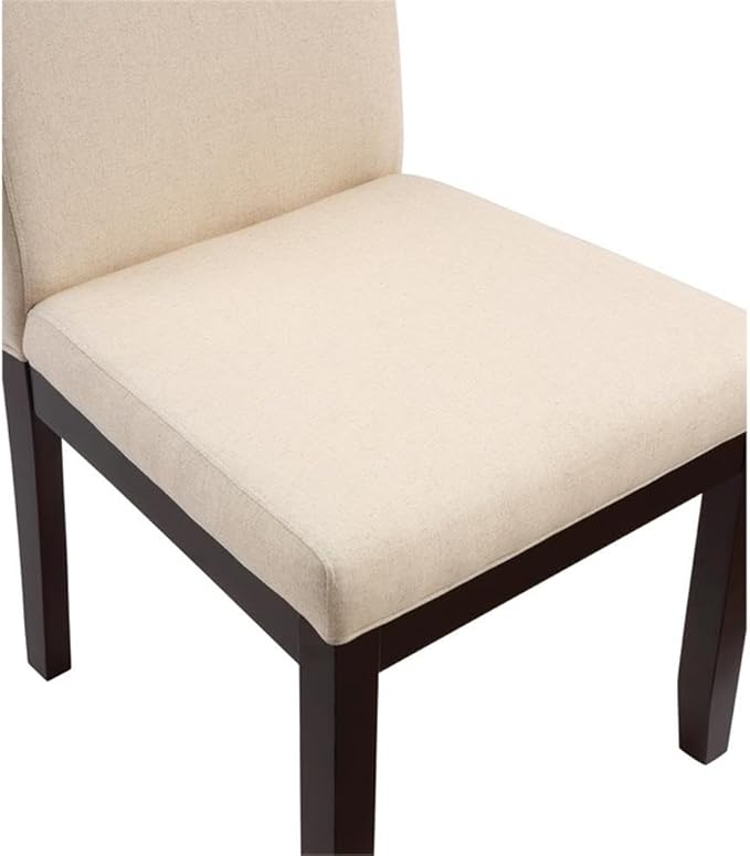 OSP Home Furnishings Dakota Upholstered Parsons Chair with Espresso Finish Wood Legs, Linen