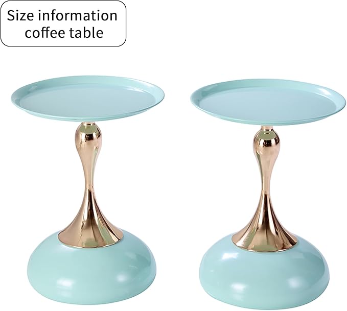 Stylish Hourglass Side Table - Contemporary Design for Living Rooms, Cafes, Dining Areas, Bedrooms, and Outdoor Spaces - Perfect Accent Piece for Any Decor (2, Light Green)