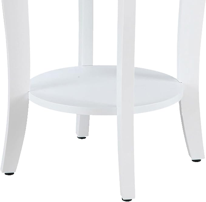 Convenience Concepts American Heritage Round End Table, White
