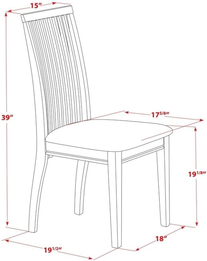 East West Furniture CAIP5-LWH-C 5 Piece Dinette Set for 4 Includes a Rectangle Dining Room Table and 4 Linen Fabric Kitchen Dining Chairs, 36x60 Inch, Linen White