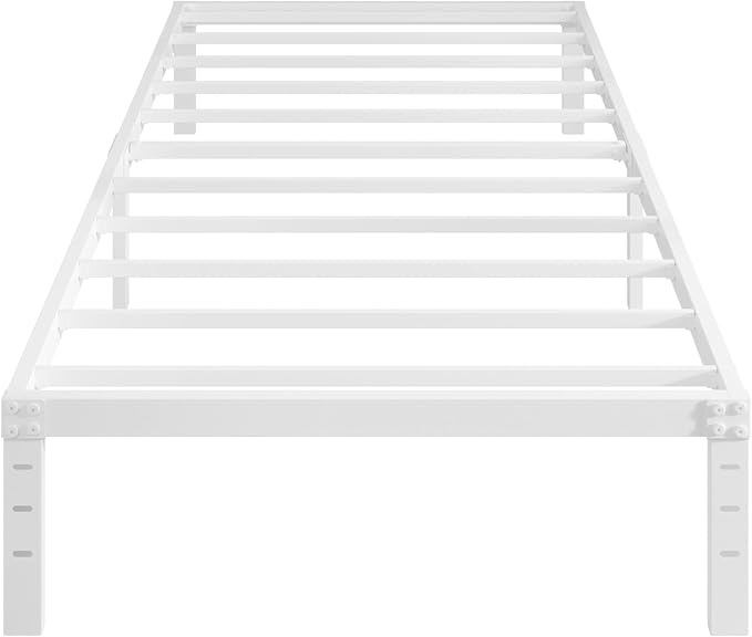 12 Inch Twin XL Bed Frames, Heavy Duty Metal Bed Frame Twin XL, No Box Spring Needed, Easy Assembly, Noise-Free, White