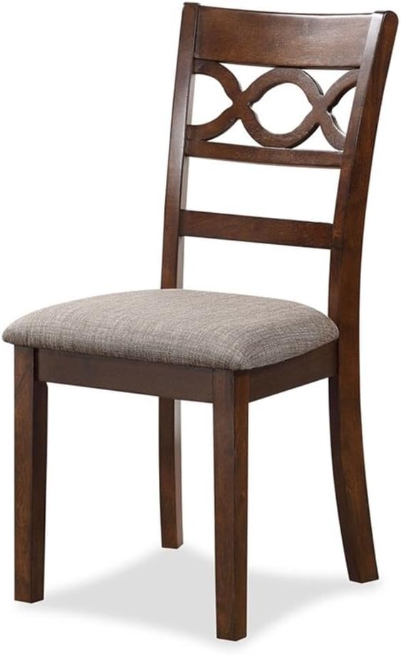 New Classic Furniture Cori 5-Piece Round Dining Set with 1 Table and 4 Chairs, Cherry Brown