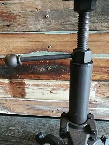 LOKKHAN Rustic Industrial Bar Stool - Cast Iron Tractor Seat - Adjustable Counter Height Swivel Breakfast Bar - Farmhouse Metal Stool - 19.7-26.8 Inch Seat Height