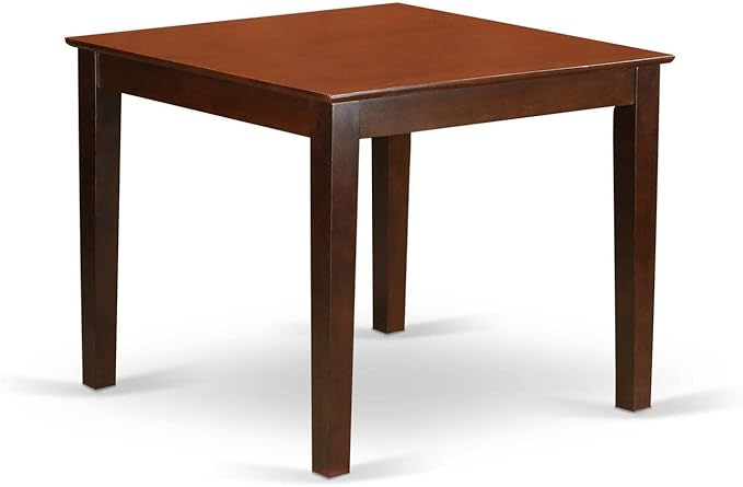 East West Furniture OXEN3-MAH-66 3 Piece Kitchen Table Set for Small Spaces Contains a Square Dining Room Table and 2 Brown Faux Faux Leather Upholstered Chairs, 36x36 Inch, Mahogany
