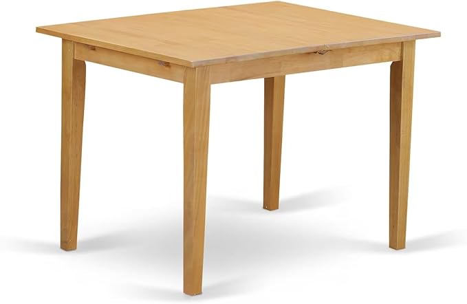East West Furniture NOBR5-OAK-18 5 Piece Dining Room Table Set Includes a Rectangle Kitchen Table with Butterfly Leaf and 4 Brown Linen Linen Fabric Parson Chairs, 32x54 Inch, Oak