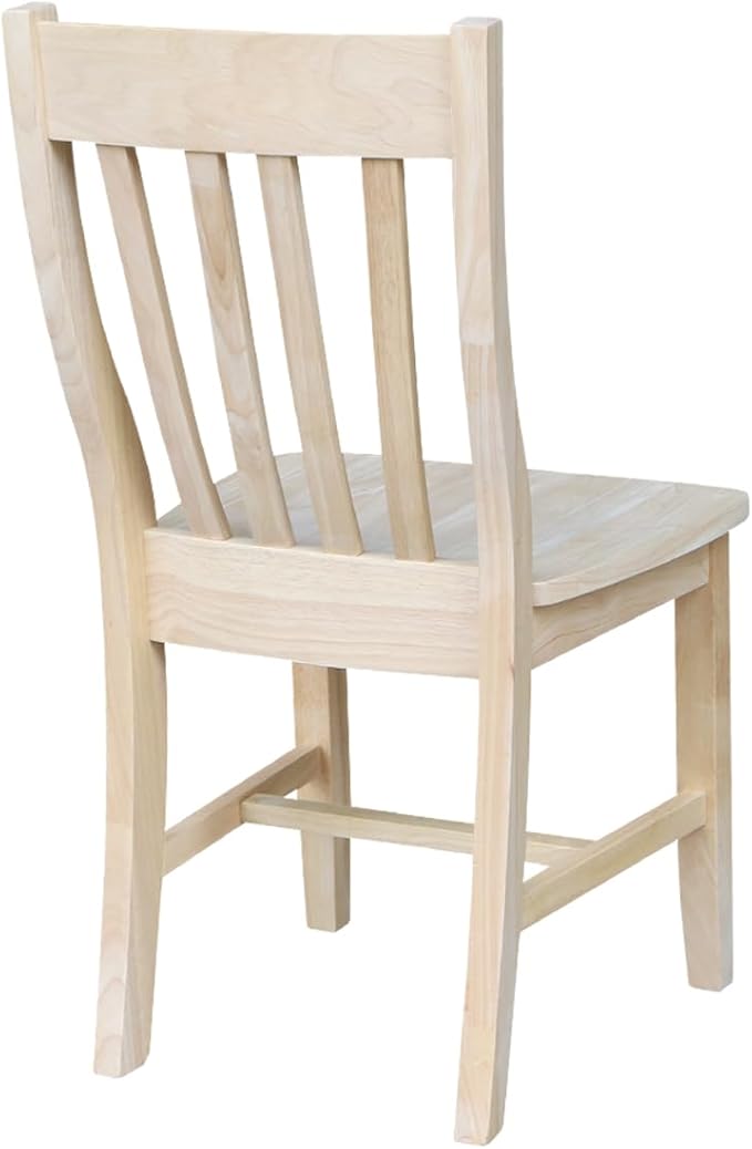 Set of Two Cafe Dining Chairs, Unfinished