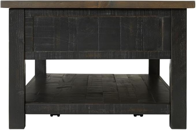 Martin Svensson Home Solid Wood Coffee Table, Black with Brown Top