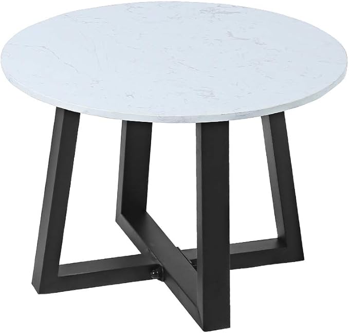 Metal Round End Table Legs,16 x 18 Inch Black Coffee Table Base Only,Iron Dining Table Base Furniture Legs
