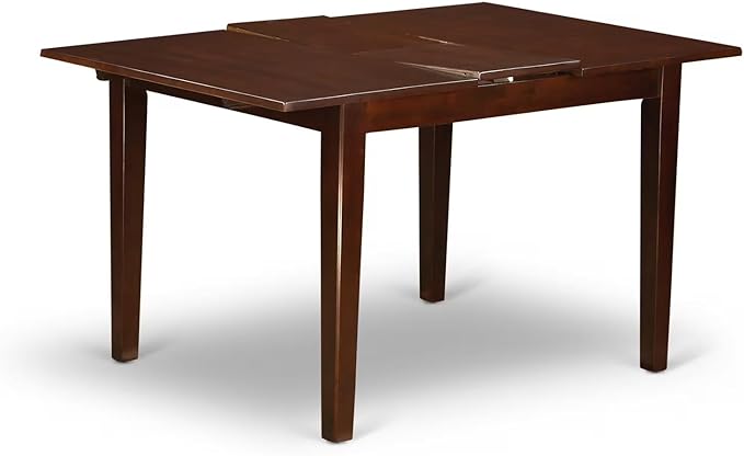 East West Furniture NOML5-MAH-W 5 Piece Dining Set Includes a Rectangle Dining Room Table with Butterfly Leaf and 4 Wood Seat Chairs, 32x54 Inch, Mahogany