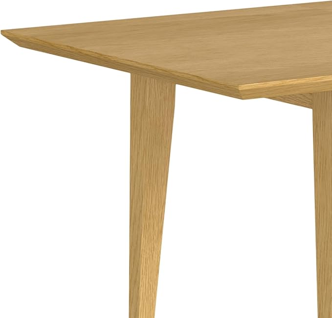SIMPLIHOME Colby Extendable Dining Table, Solid Wood Oak Veneer in Oak, 60-76 x 36 inches, Contemporary-Style Rectangular Expandable Kitchen Table with Butterfly Leaf for 6+ People
