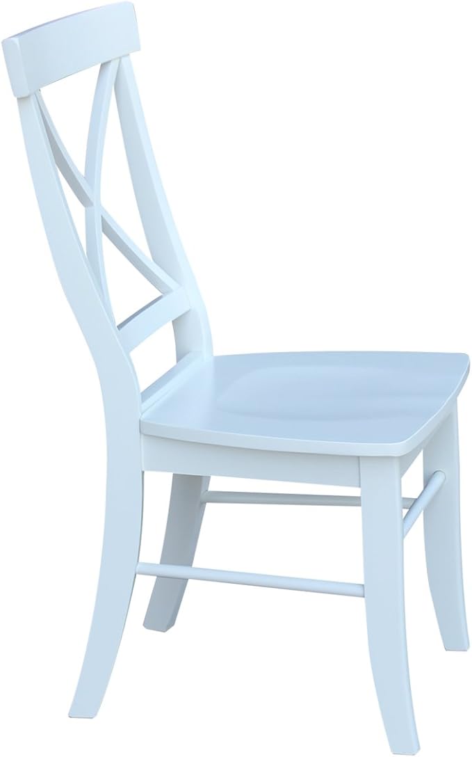 Set of Two X-Back Dining Chairs, White