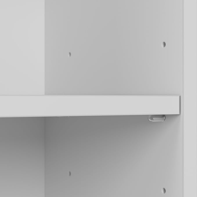 Bush Furniture Tall 5 Shelf Bookcase, Large Open Bookshelf, Sturdy Display Cabinet for Living Room or Home Office, Cabot Collection, White