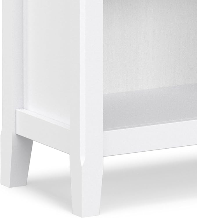 SIMPLIHOME Amherst Bookcase - 70 inch Tall 5-Shelf Solid Wood Bookshelf in White, Transitional Storage for Living Room, Study Room or Office with Adjustable Shelves and Tapered Legs