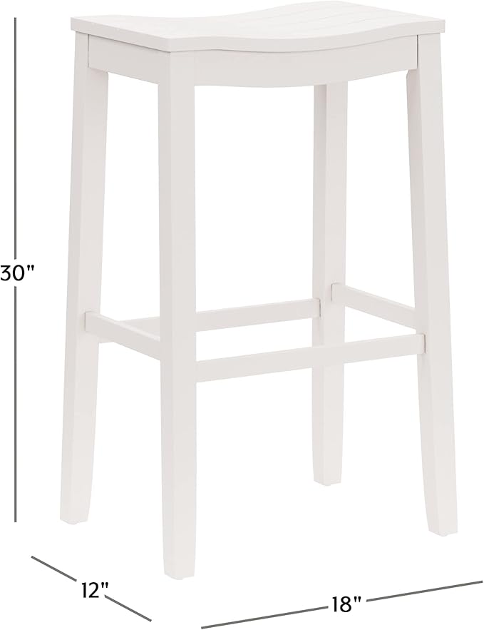 Hillsdale Furniture Fiddler Backless Saddle Bar Stool, White