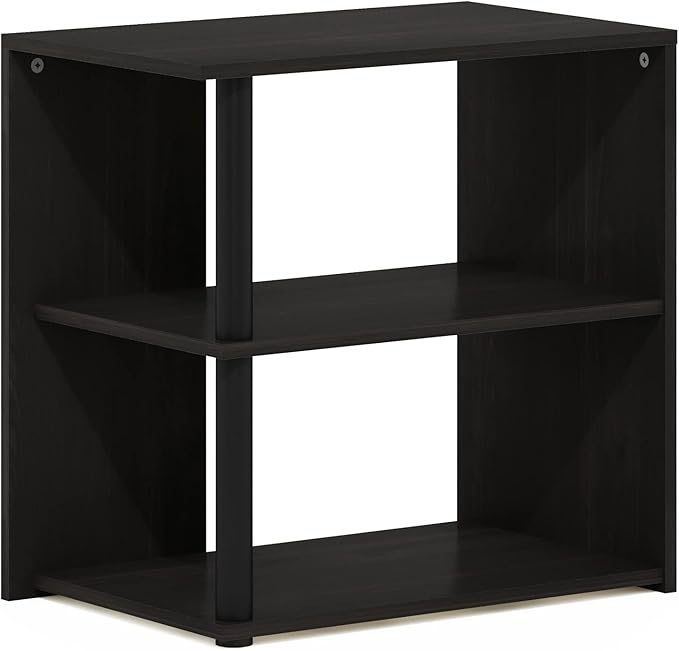 Furinno Romain 2-Tier End Table, Espresso/Black
