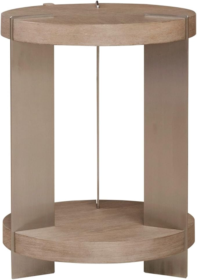 Liberty Furniture Harlow Living Room Chairside Table - Sandstone & Satin Nickel