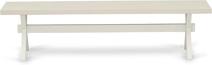 East West Furniture X027LA015-6 6 Piece Dining Table Set Contains a Rectangle Dining Room Table and 4 Baby Blue Linen Fabric Parson Chairs with a Bench, 40x72 Inch, Multi-Color
