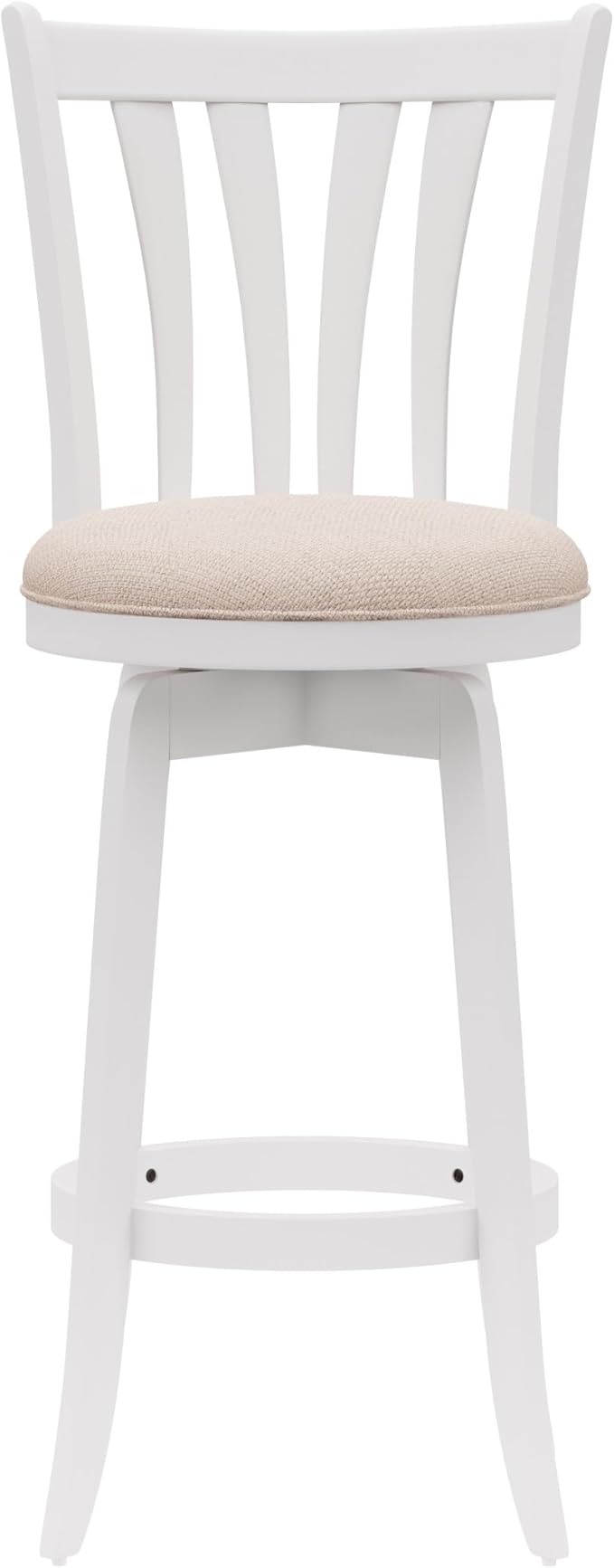 Hillsdale 29.5" Savana Wood Swival Bar Height Stool, White
