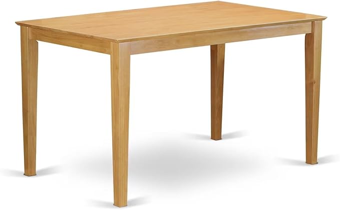 East West Furniture CAPU7H-OAK-W 7 Piece Kitchen Counter Height Dining Table Set Consist of a Rectangle Dining Room Table and 6 Wooden Seat Chairs, 36x60 Inch, Oak