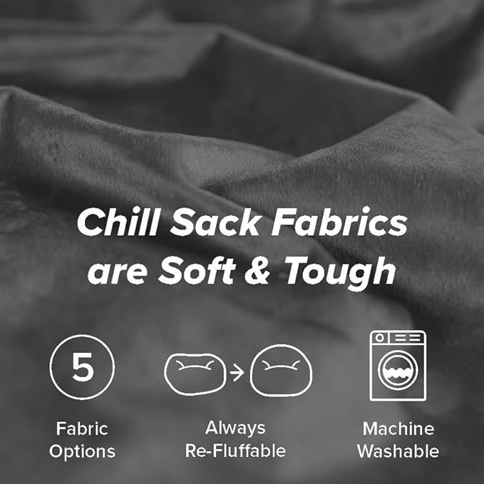 Chill Sack Bean Bag Chair - 5' Giant Memory Foam Lounge Chair with Soft Microfiber Cover – Cozy Furniture for Living Room, Dorm, & Kids' Rooms – Comfortable 5 Ft, Microsuede Lounge Sofa, Charcoal