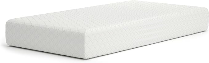 Signature Design by Ashley Twin Size Chime 10 Inch Medium Firm Memory Foam Mattress with Green Tea & Charcoal Gel for Pressure Relief, Fiberglass Free, Mattress In A Box