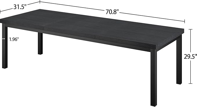 70.8 Inch Large Computer Desk, Long Gaming Table, Modern Two Person Desk Large Executive Office Desks, Double Desk at Home, Perfect for Work, Gaming, Studying, and Writing, Etc. Black.