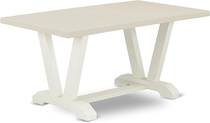 East West Furniture VT026 V-Style Dining Room Table - a Rectangle Kitchen Table Top with Stylish Legs, 36x60 Inch, Multi-Color