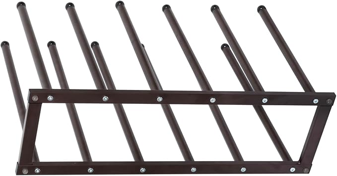 MyGift Bronze Tone Metal Freestanding Boot Rack, Shoe Rack for Mens Womens Cowboy Boots, Boot Organizer Stand for Closet, Entryway, Mudroom, or Garage, Holds up to 6 Pairs of Tall Boots