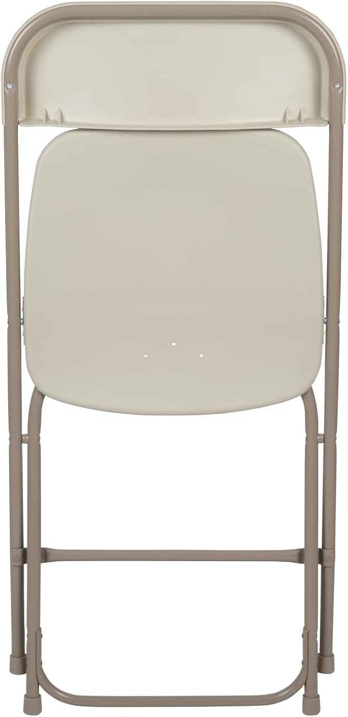 Flash Furniture Hercules Series Plastic Folding Chair - Beige - 6 Pack 650LB Weight Capacity Comfortable Event Chair-Lightweight Folding Chair