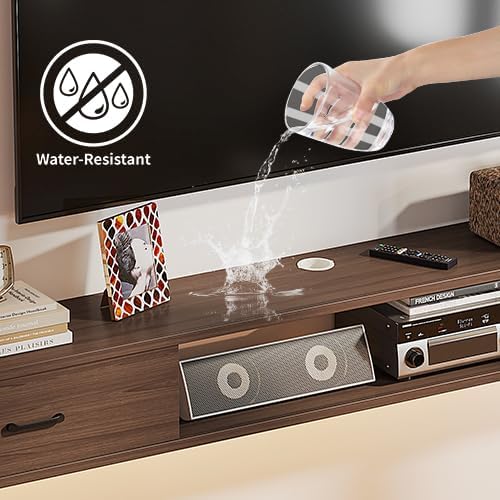 Floating TV Stand with 2 Doors,78'' Wall-Mounted TV Console,Floating TV Cabinet,Floating Console Shelf,Wall Mounted TV Cabinet(Walnut)