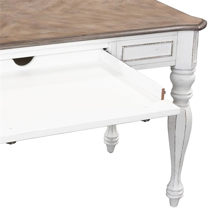 Liberty Furniture Industries Magnolia Manor Lift Top Writing Desk, W56 x D28 x H30, White