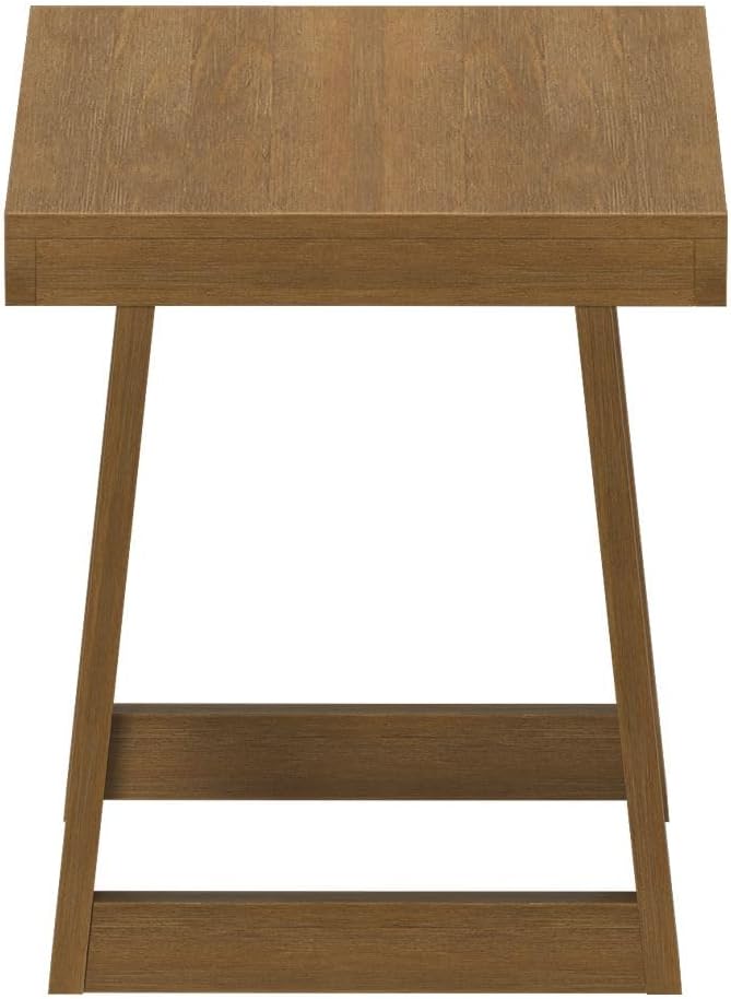 Plank+Beam Classic Square Side Table, Slim Side Table for Living Room, Narrow Nightstand for Small Spaces, Wood End Table for Bedroom, Pecan Wirebrush