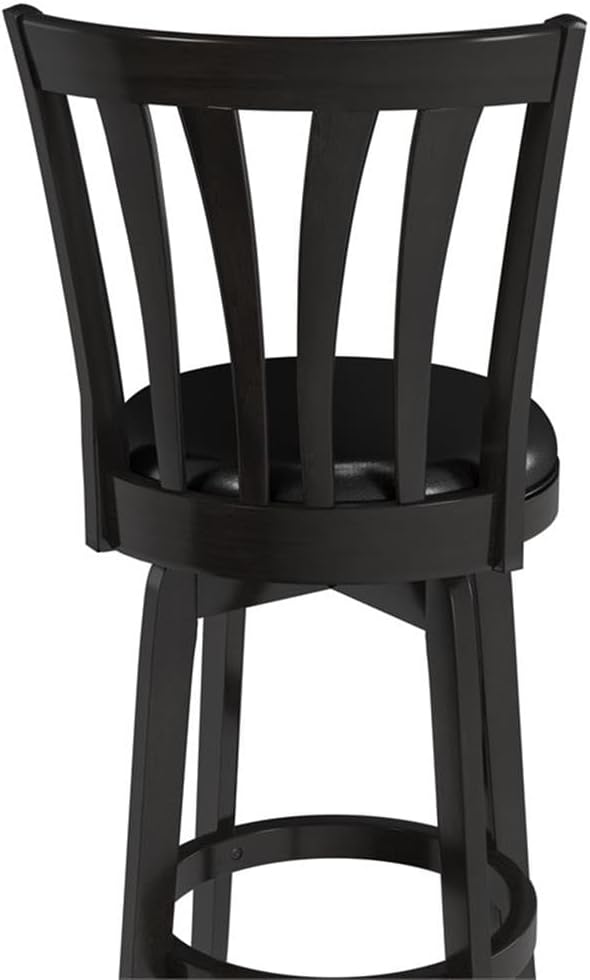 Hillsdale Savana Wood Bar Height Kitchen Stool, 29.5" High, Black